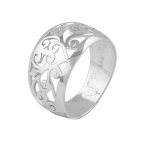 Pure silver jaali cut finger ring
